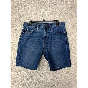 GAP Denim Straight Jean Shorts Jorts Mens Size 33 Med Wash Casual 9" Inseam
